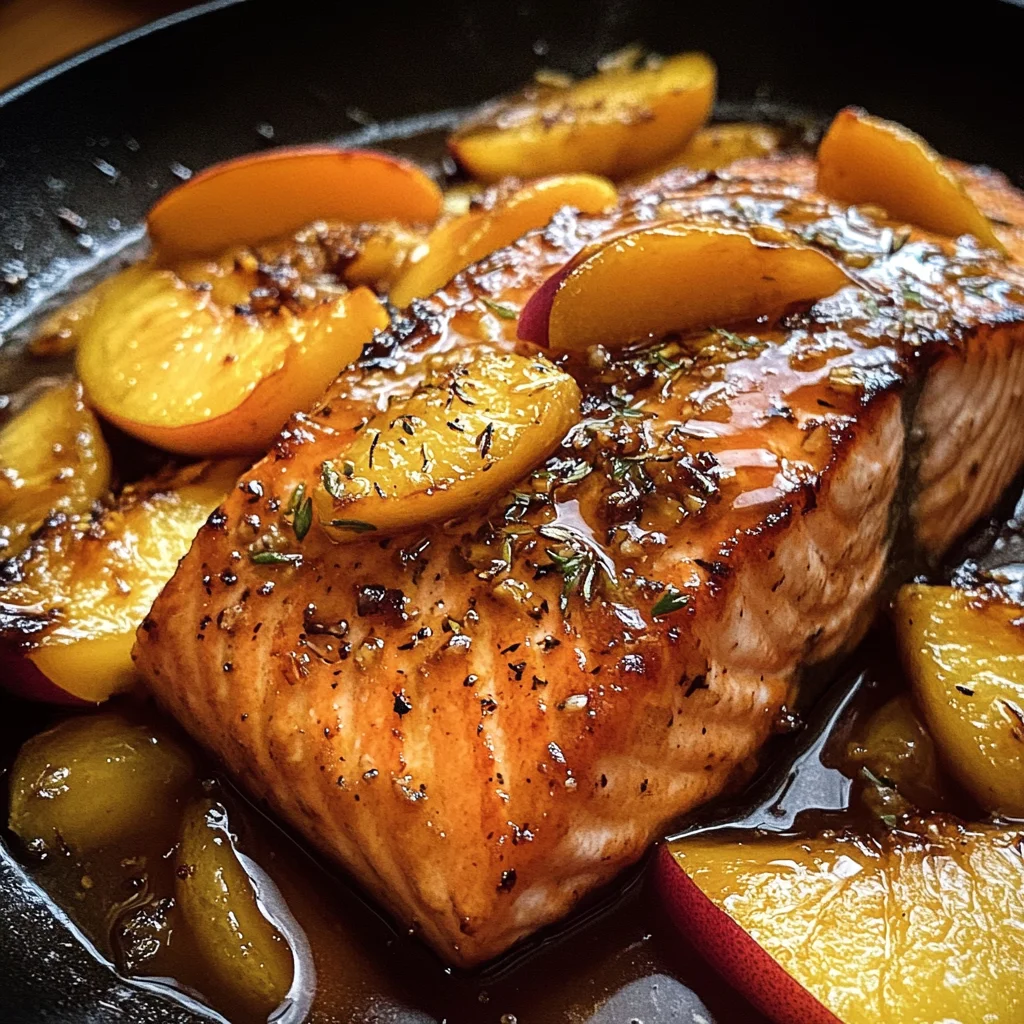 Bourbon Peach Roasted Salmon