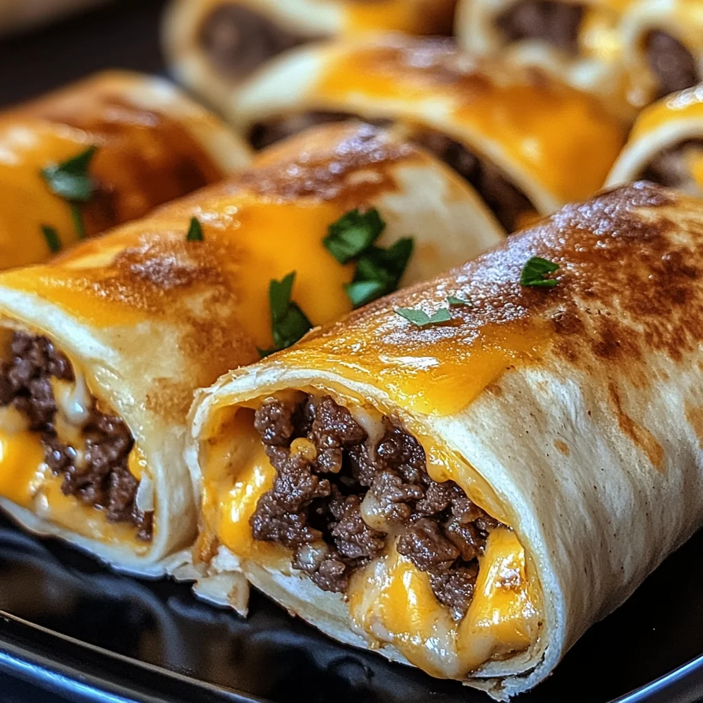 Cheesy Garlic Beef Roll-Ups