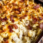 Chicken Turkey Bacon Ranch Mac and Cheese Casserole