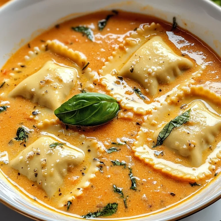 Creamy Tuscan Ravioli Soup