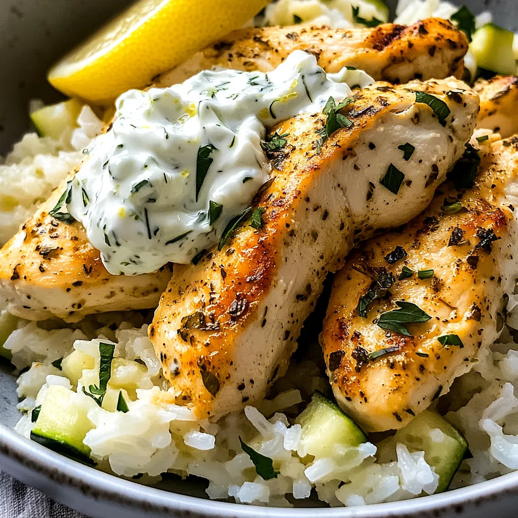 Easy Chicken Tzatziki Rice Bake