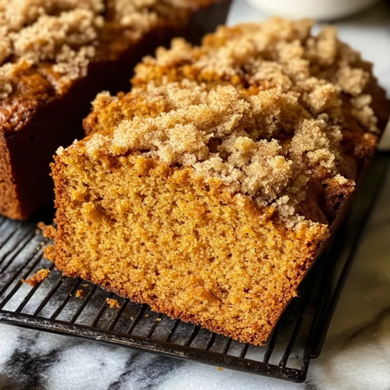 Easy Pumpkin Bread with Crumb Topping