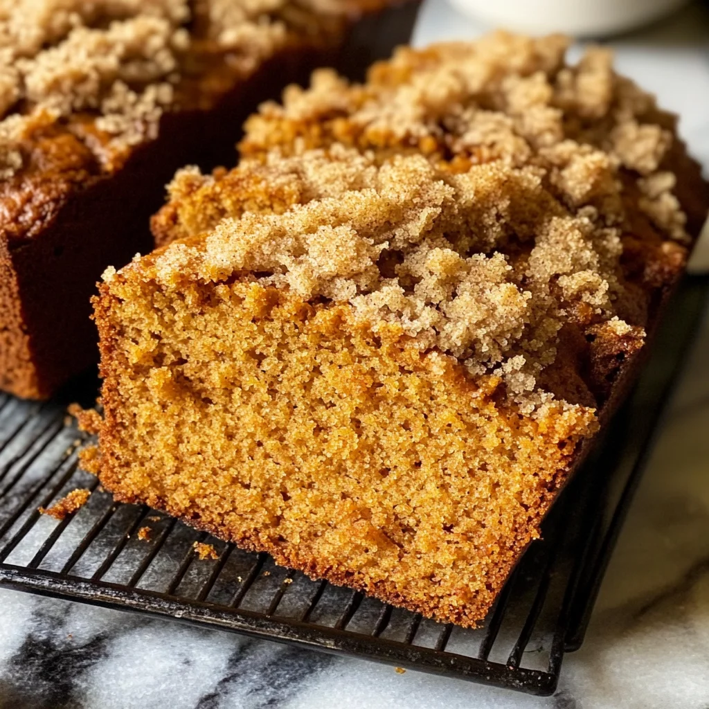 Easy Pumpkin Bread with Crumb Topping