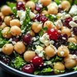Feta & Cranberry Chickpeas with Lemon Vinaigrette