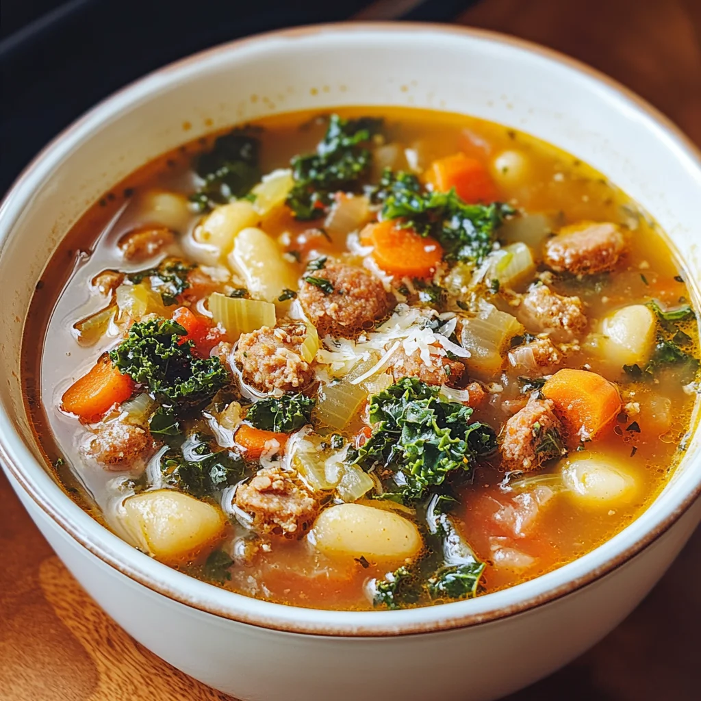 Italian Vegetable Soup with Spicy Sausage