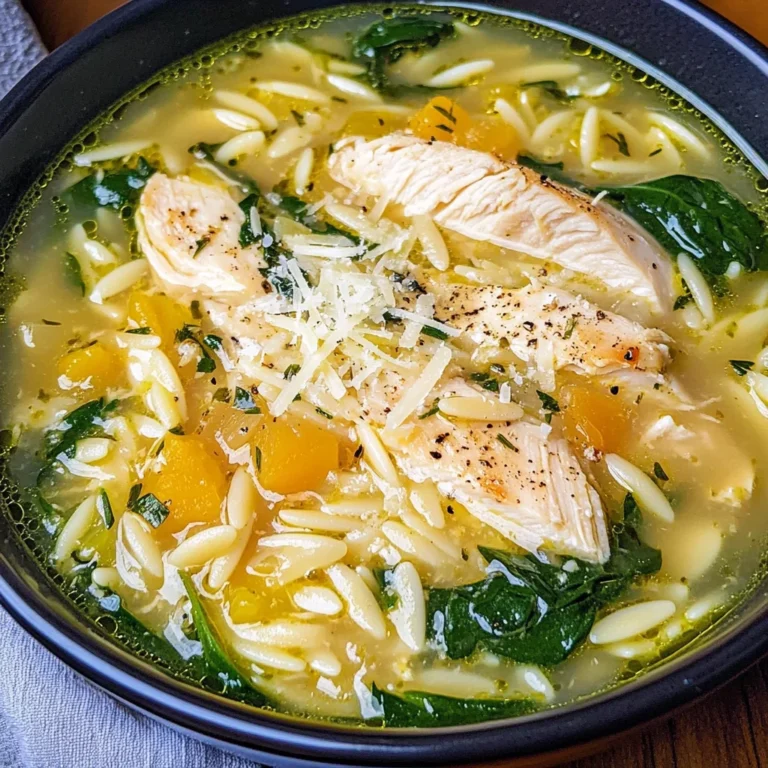 Lemon Chicken Orzo Soup