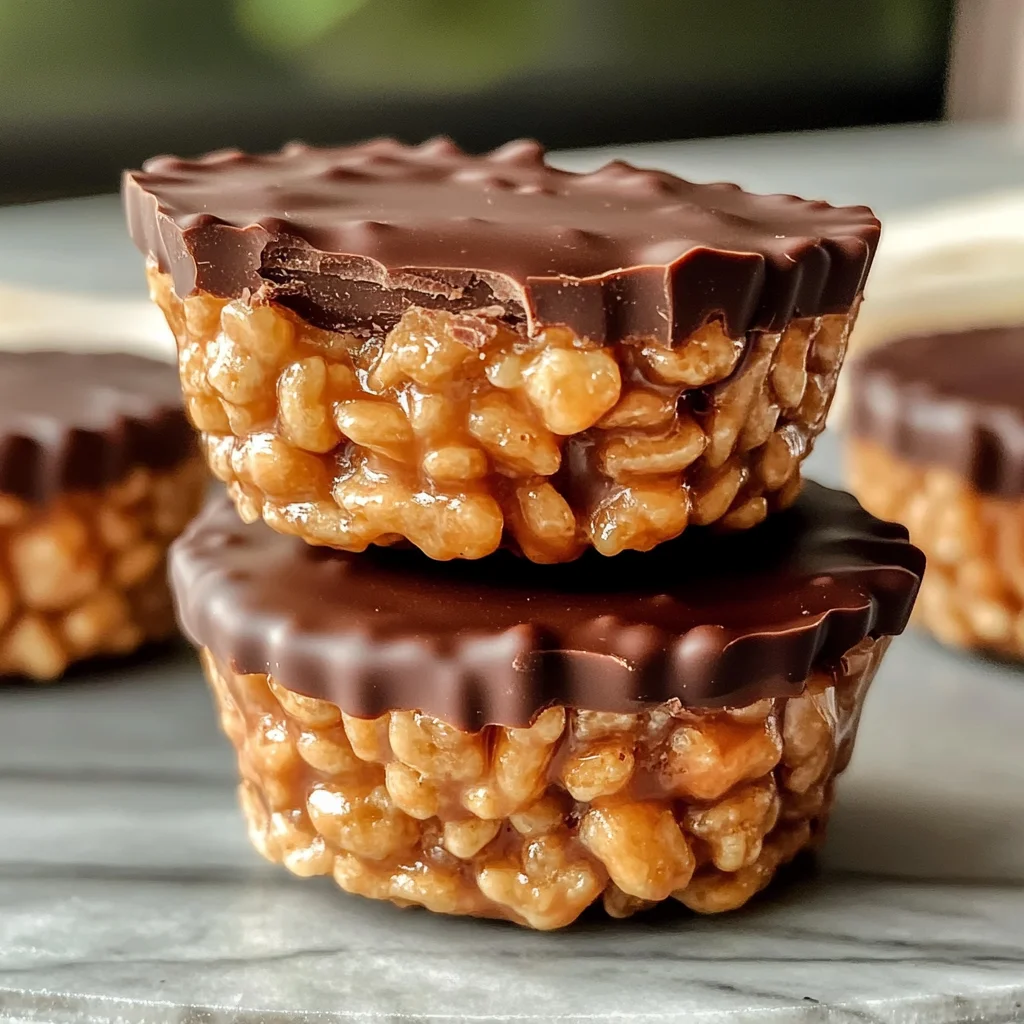 Chocolate Peanut Butter Rice Krispie Cups