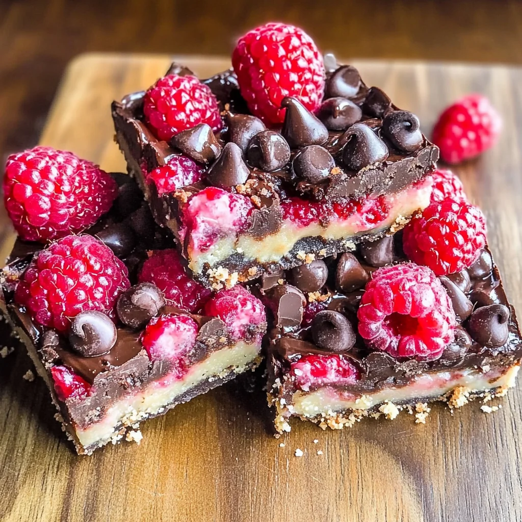 Dark Chocolate Raspberry Pie Bars