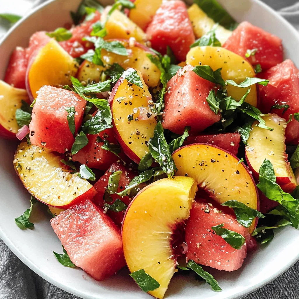 Easy Summer Peach Watermelon Salad