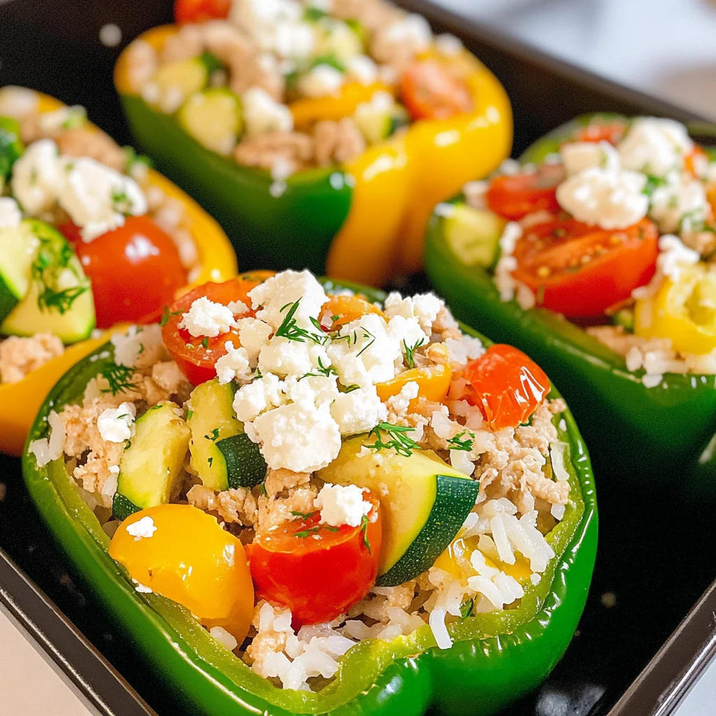 Greek Chicken Stuffed Peppers