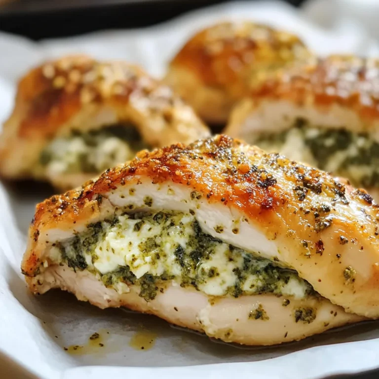 Healthy Pesto Stuffed Chicken Breast