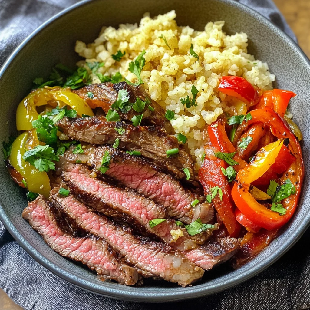 High Protein Steak Fajita Bowl