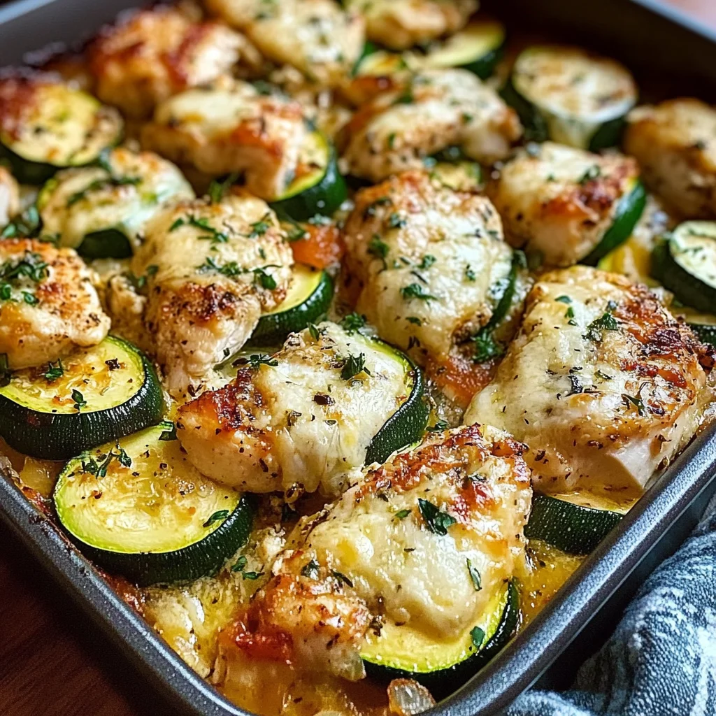 Mediterranean Chicken Zucchini Bake