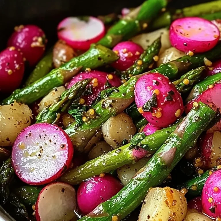 Roasted Asparagus and Radishes with Mustard Vinaigrette