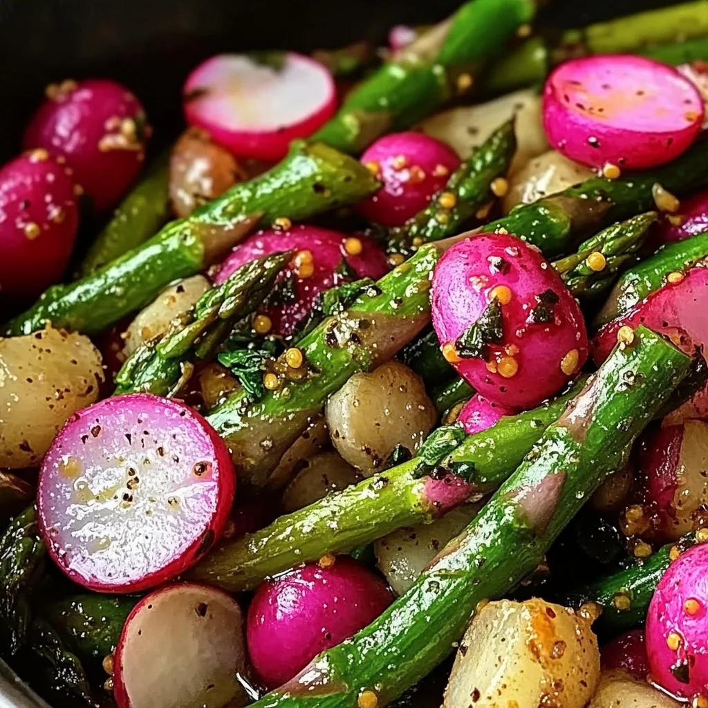Roasted Asparagus and Radishes with Mustard Vinaigrette