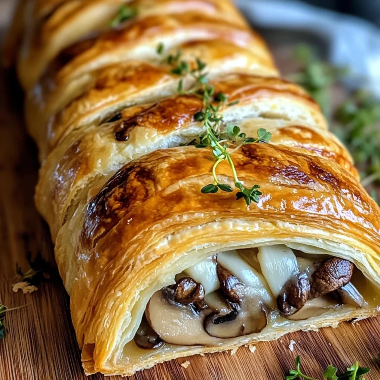 Savory Mushroom & Gruyère Puff Pastry Braid