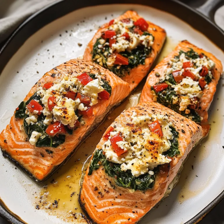 Stuffed Salmon With Spinach & Feta (30 minutes!)