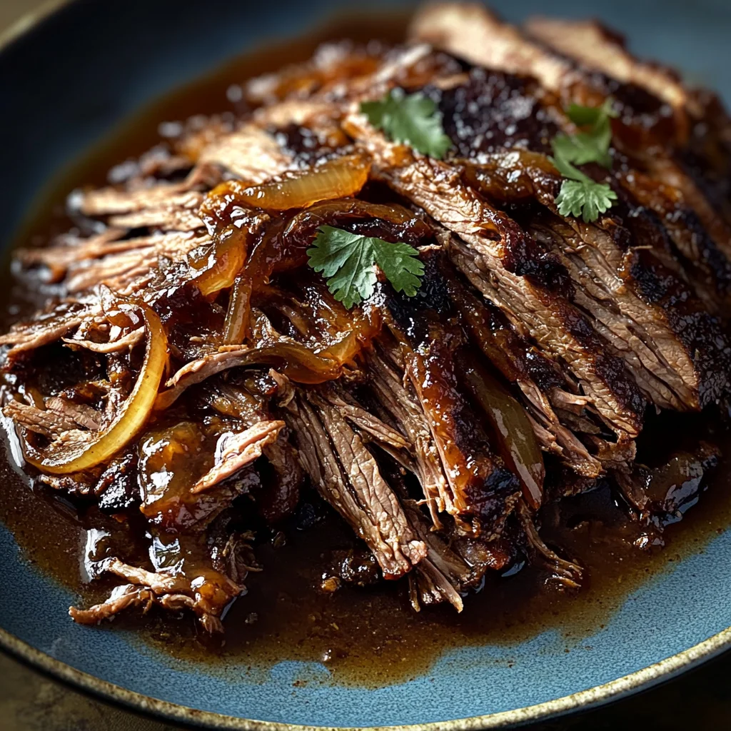 Sweet & Savory Caramelized Pulled Beef Brisket