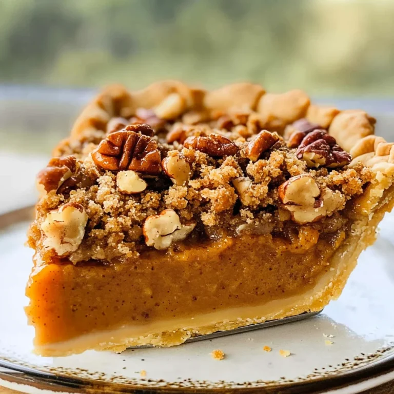 Bourbon Pumpkin Pie with a Salted Brown Butter Pecan Streusel