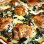 Chicken, Spinach, and Mushroom Low Carb Oven Dish