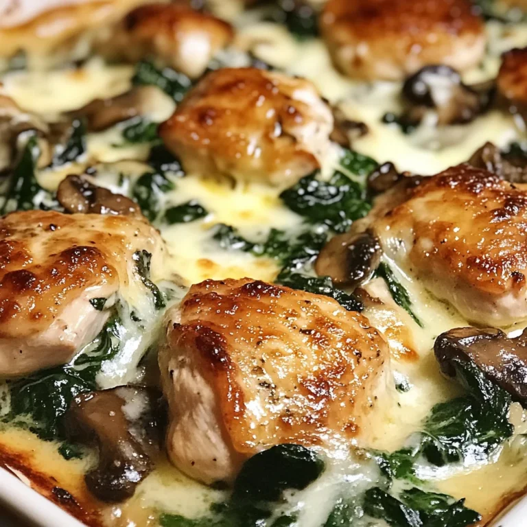 Chicken, Spinach, and Mushroom Low Carb Oven Dish