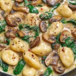 Creamy Spinach and Mushroom Gnocchi (One-Pan, 20 Minutes)