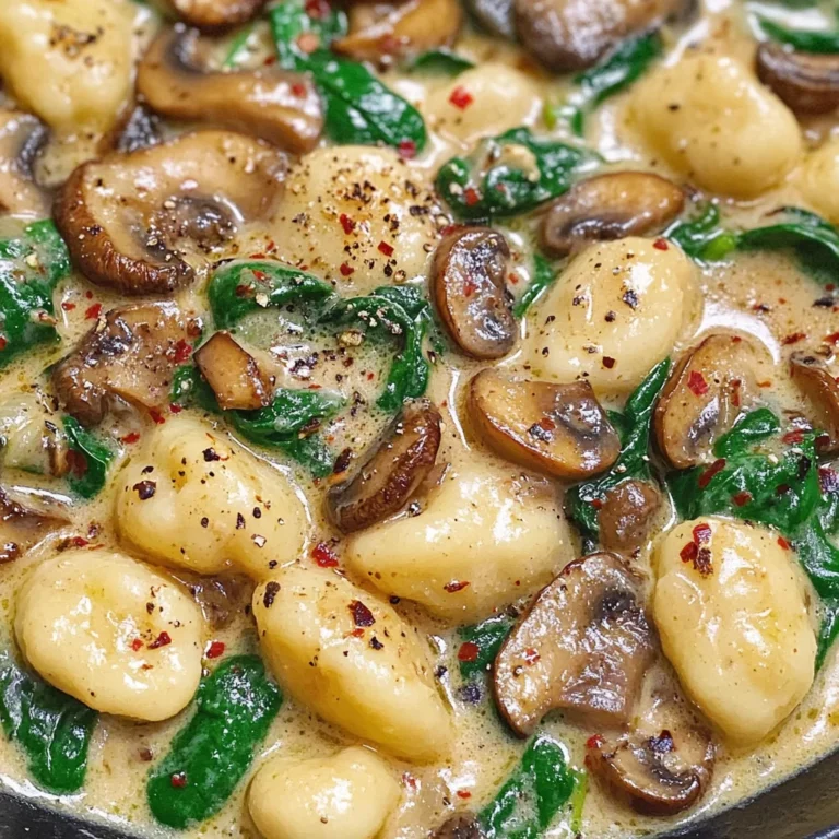 Creamy Spinach and Mushroom Gnocchi (One-Pan, 20 Minutes)