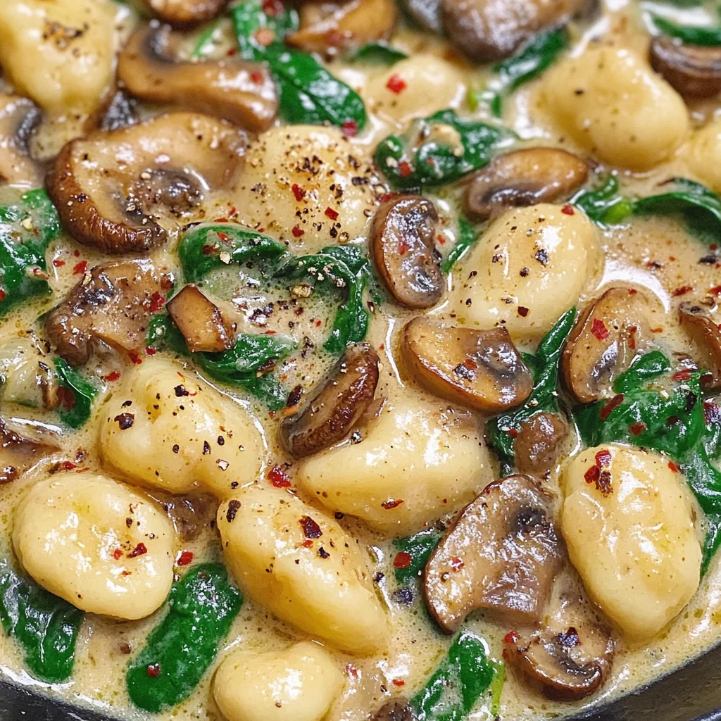Creamy Spinach and Mushroom Gnocchi (One-Pan, 20 Minutes)