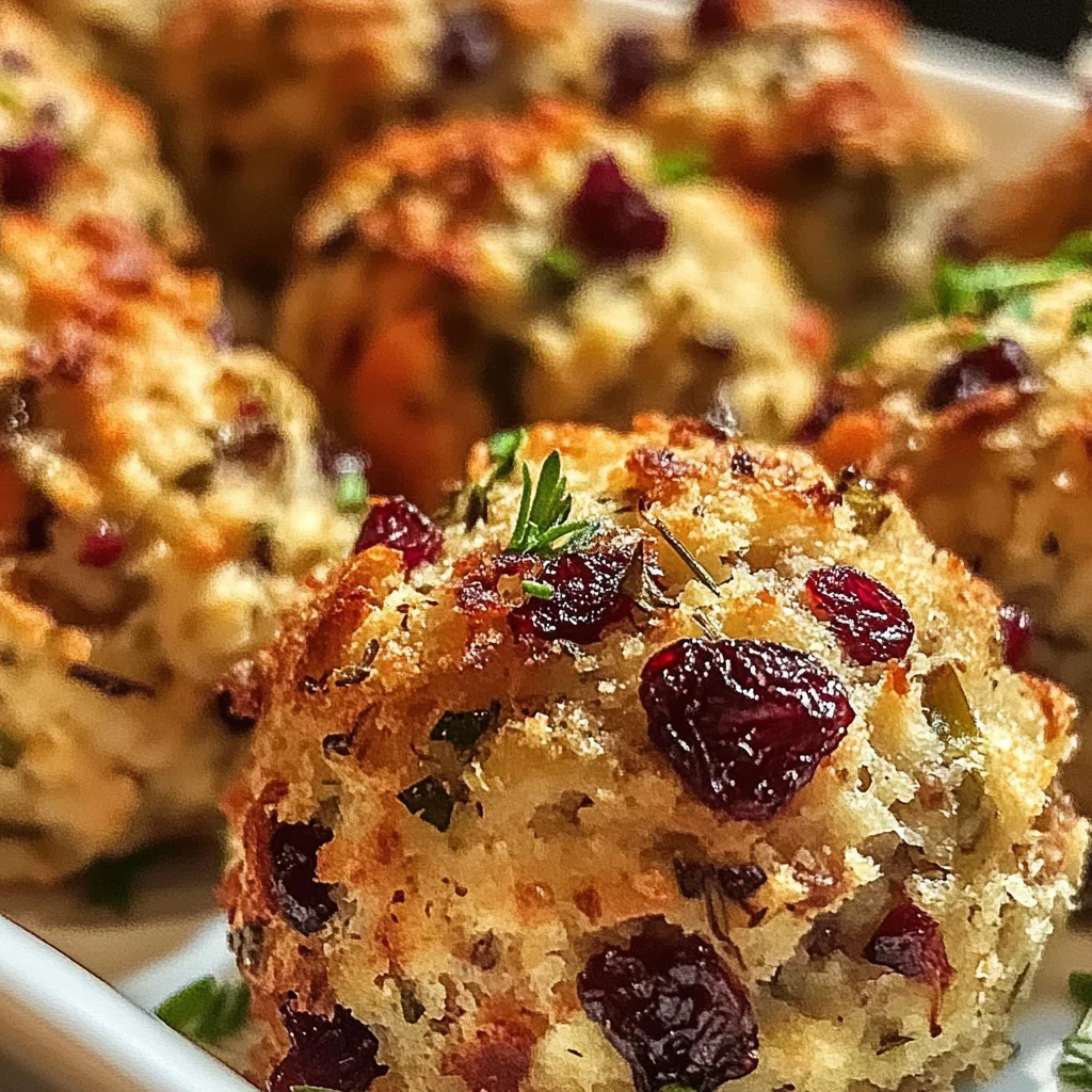 Festive Cranberry Turkey Stuffing Balls