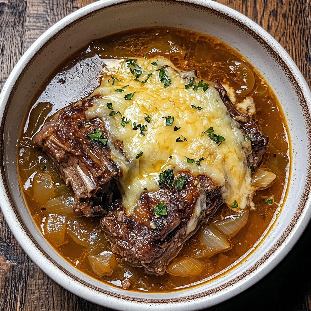 French Onion Beef Short Rib Soup