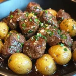Garlic Butter Beef Bites with Potatoes