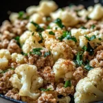 Garlic Butter Ground Turkey with Cauliflower Skillet
