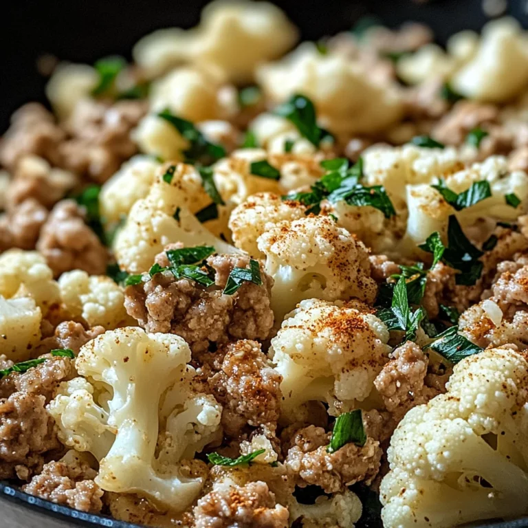 Garlic Butter Ground Turkey with Cauliflower Skillet