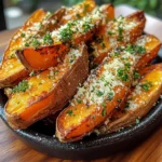 Garlic Parmesan Sweet Potato Wedges