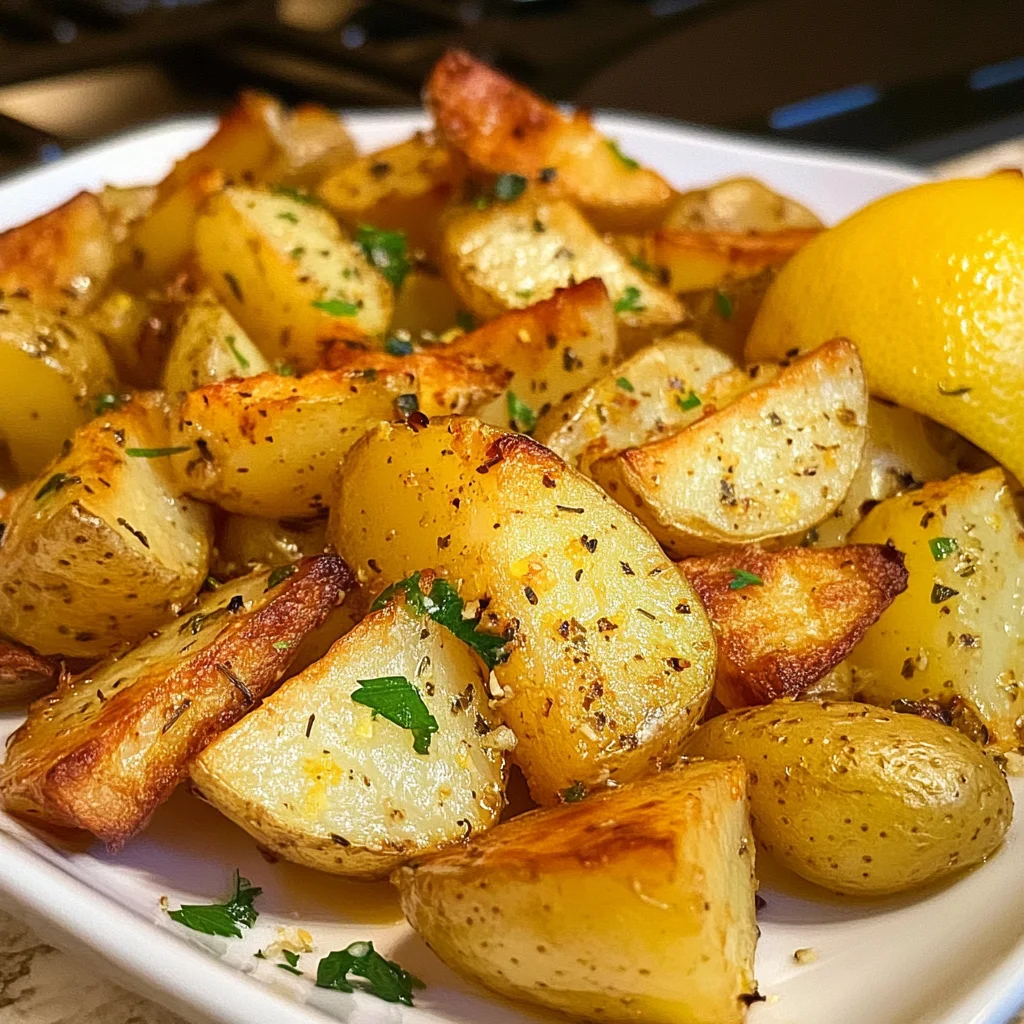 Greek Lemon Garlic Roasted Potatoes