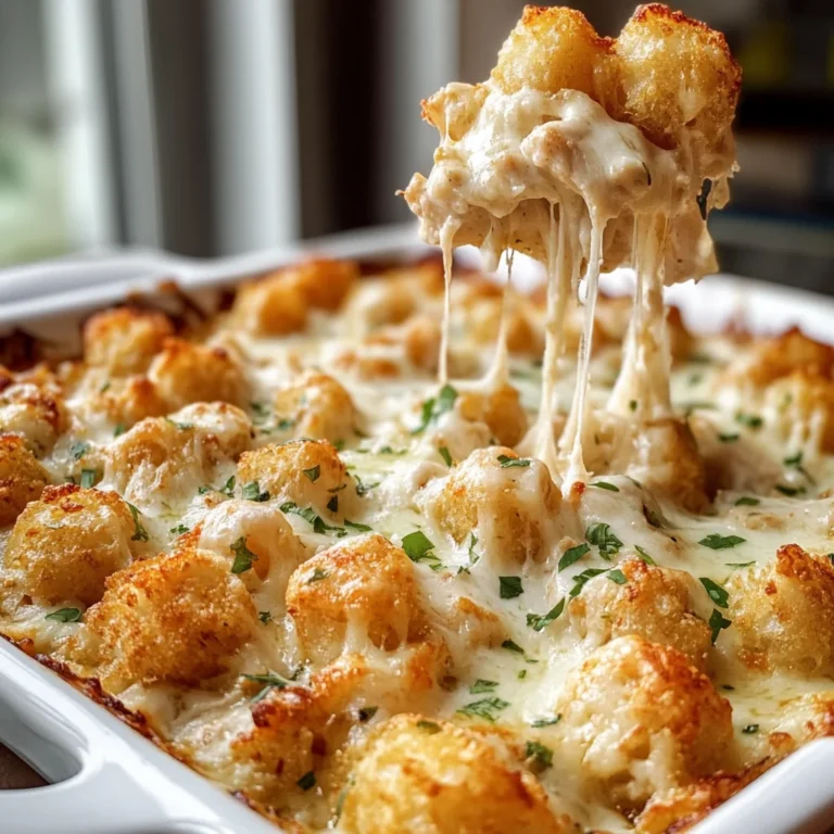 Irresistible Chicken Alfredo Tater Tot Casserole in 35 Minutes