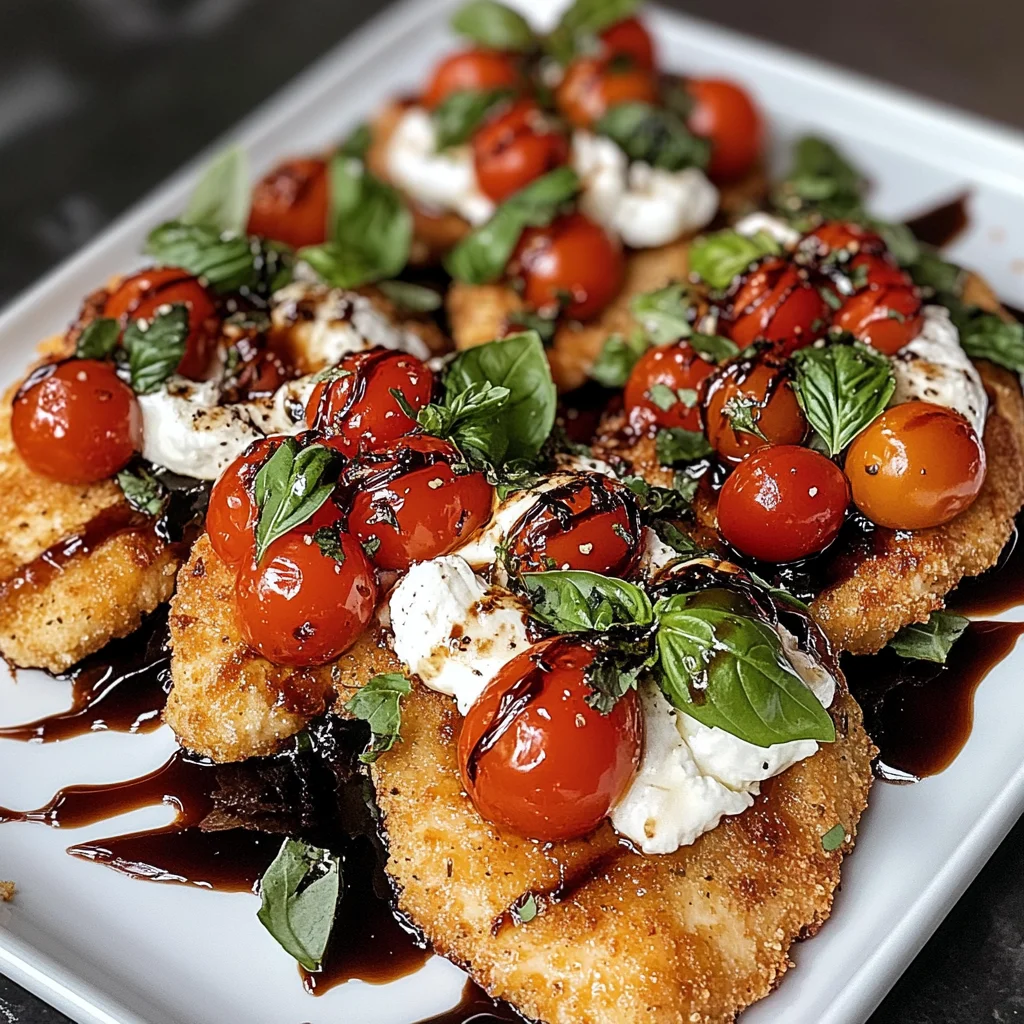 Italian Basil Chicken Cutlets with Tomato and Burrata Topping
