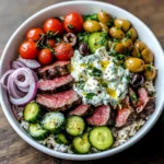 Mediterranean Steak Bowl with Tzatziki