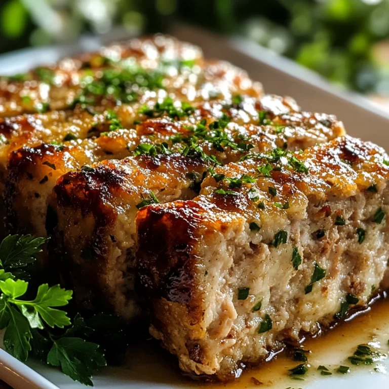 Melt-in-Your-Mouth Garlic Parmesan Chicken Meatloaf