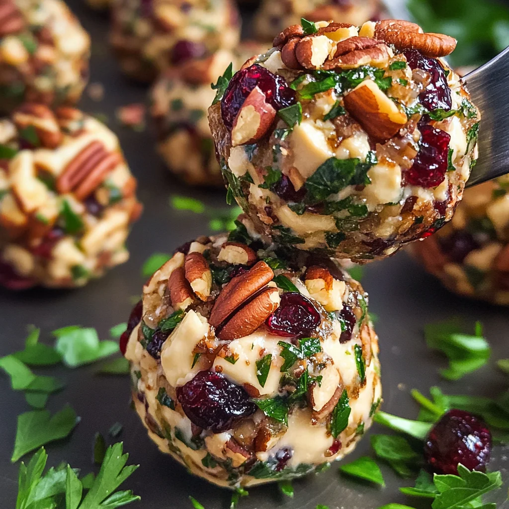Mini Cranberry Pecan Goat Cheese Balls
