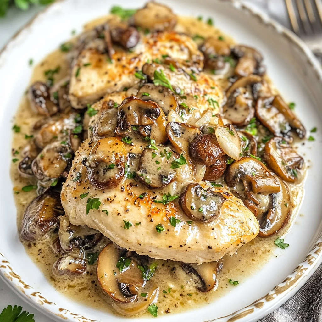 Mushroom Asiago Chicken
