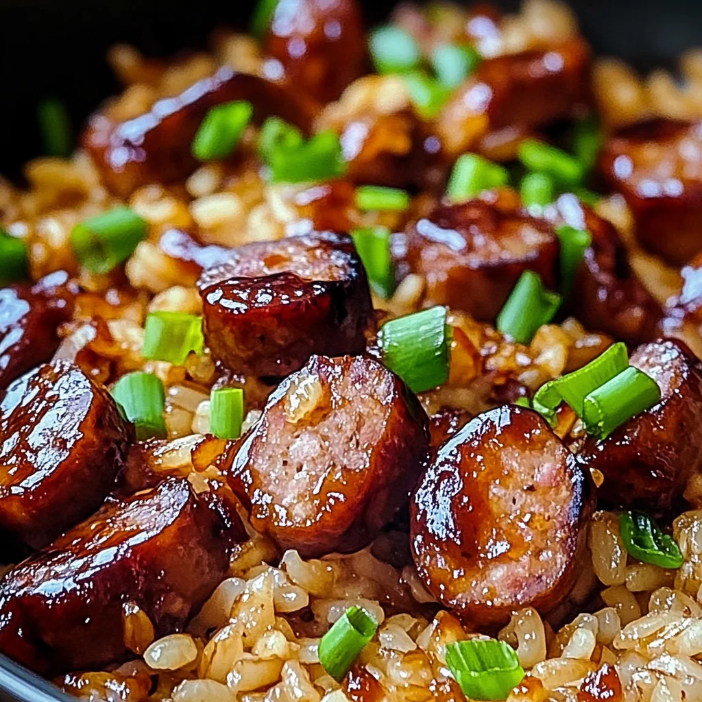 One-Pan Sweet and Tangy BBQ Sausage Rice