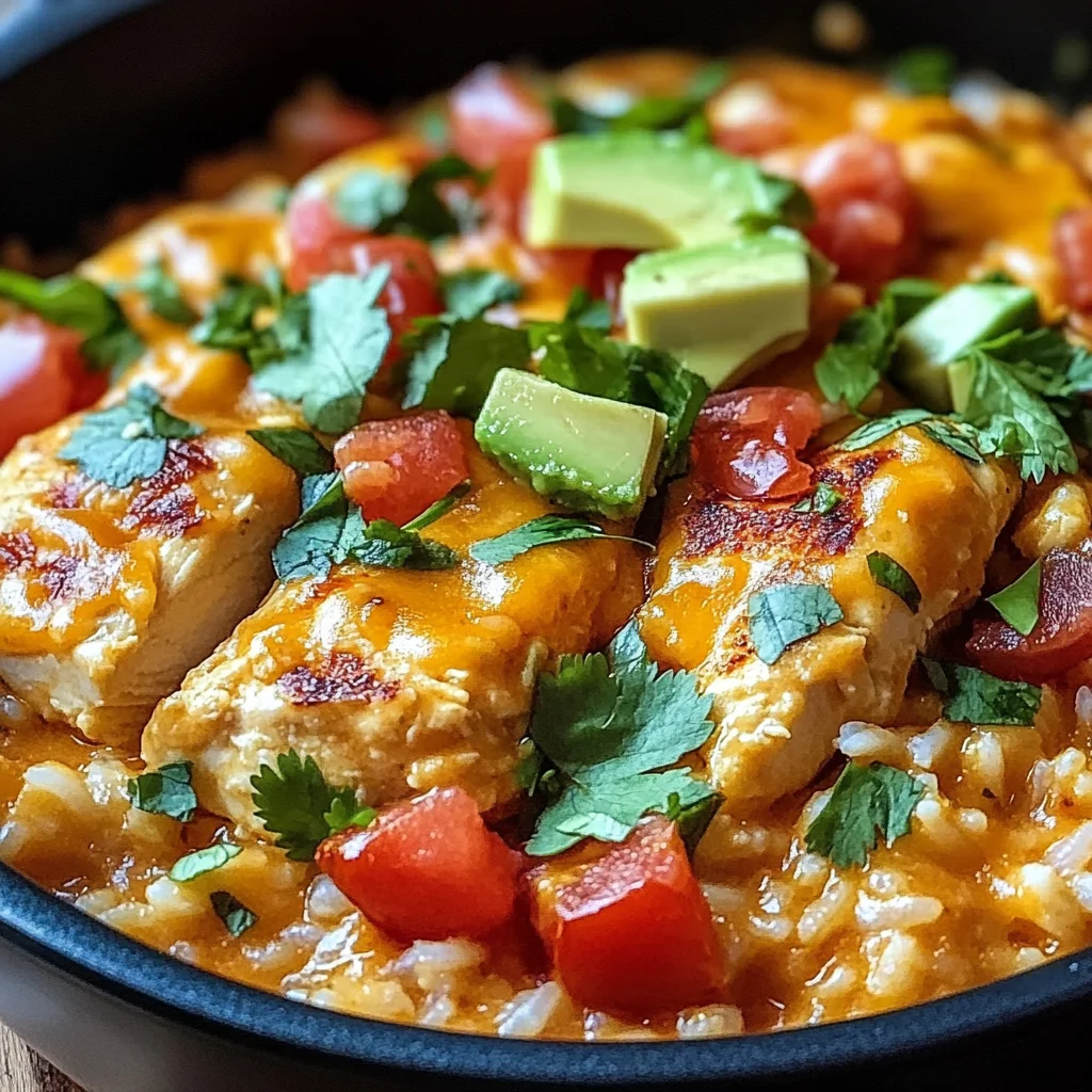 One Pot Queso Chicken and Rice : Easy Comfort Food