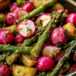 Roasted Asparagus and Radishes with Mustard Vinaigrette