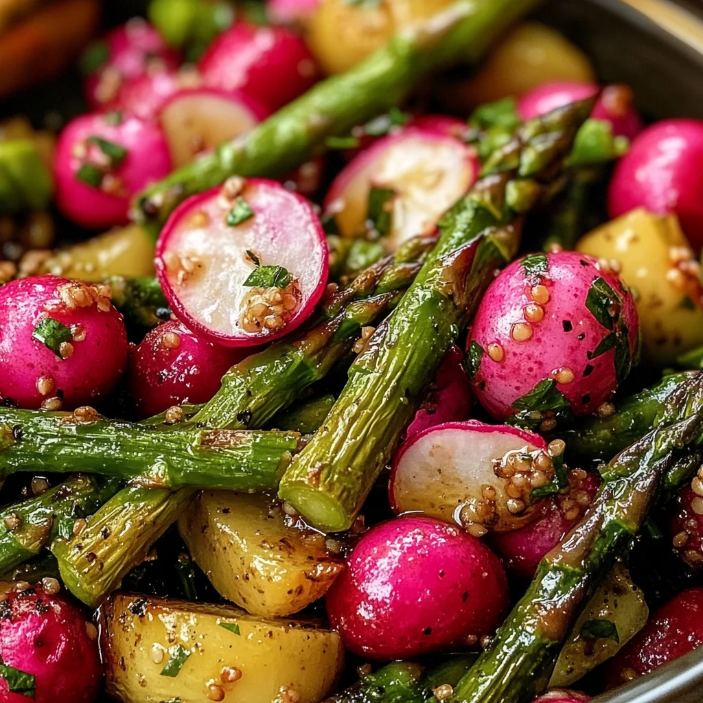 Roasted Asparagus and Radishes with Mustard Vinaigrette