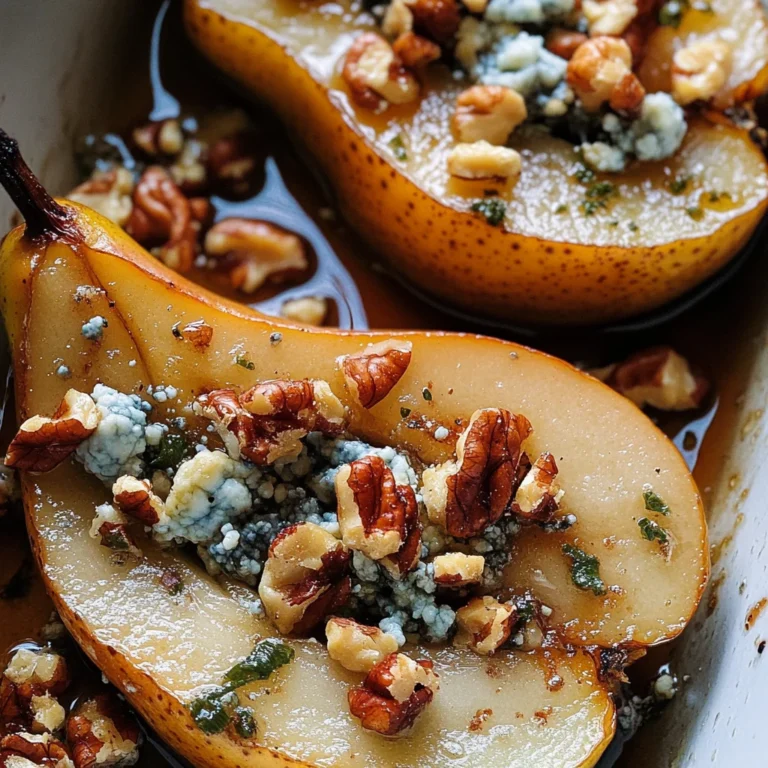 Roasted Pears with Blue Cheese, Walnuts and Honey Recipe