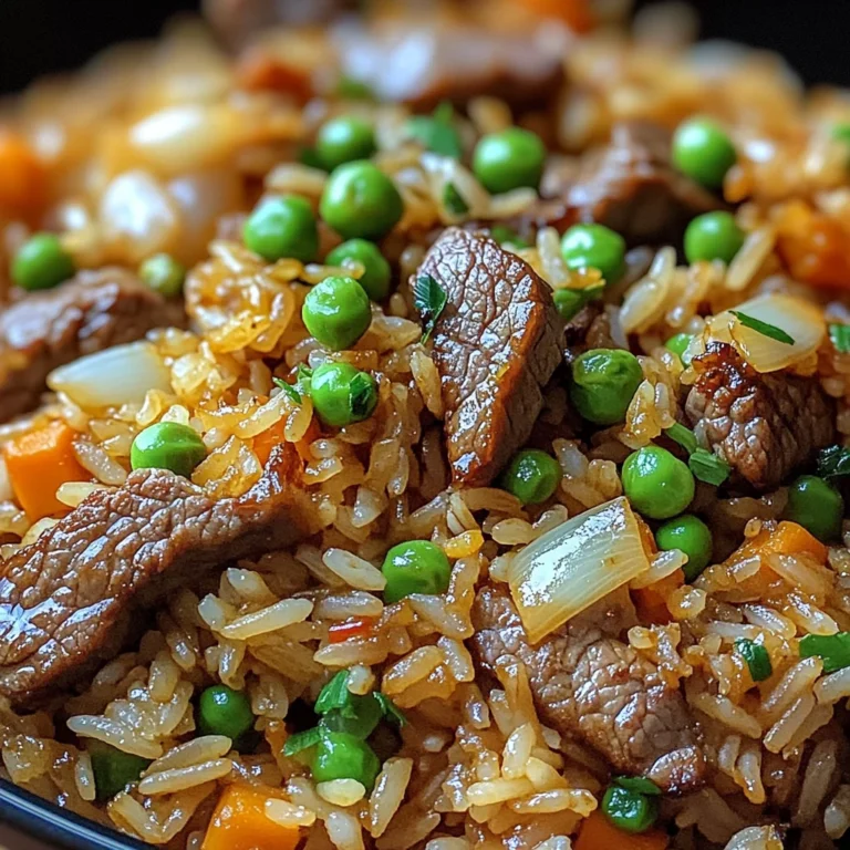 Savory Onion Beef Fried Rice