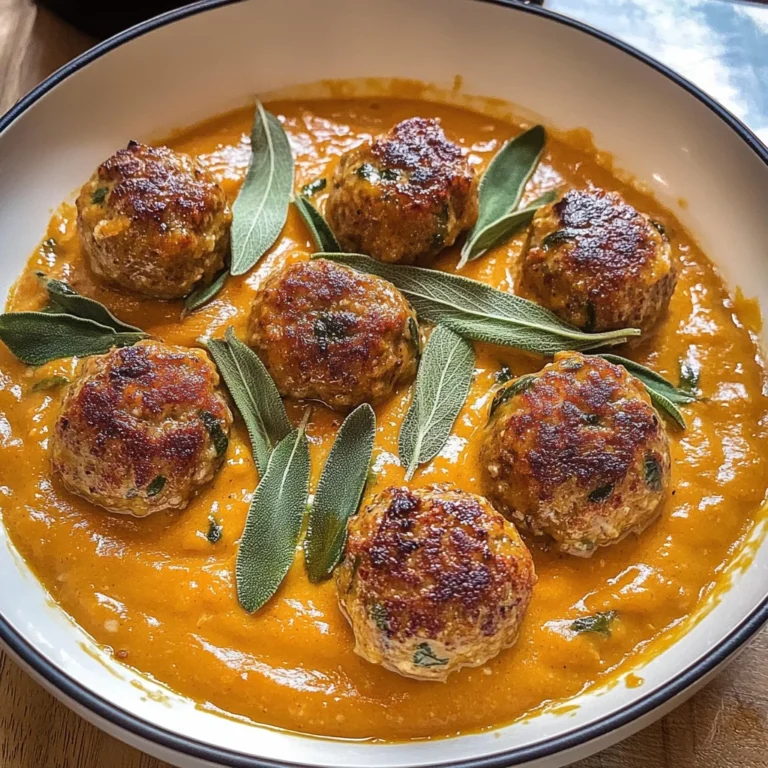 Turkey Meatballs in Pumpkin Sage Sauce
