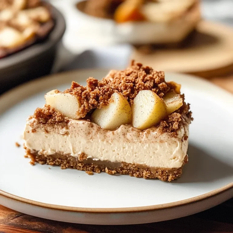 VEGAN APPLE CRUMBLE CHEESECAKE