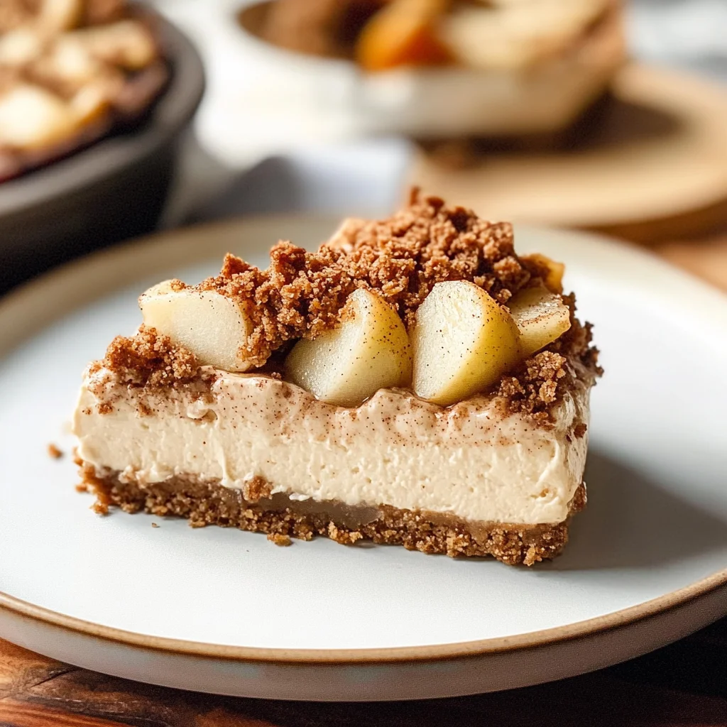 VEGAN APPLE CRUMBLE CHEESECAKE